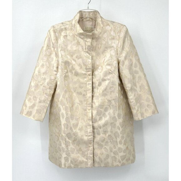 Judith March Jackets & Blazers - JUDITH MARCH jacket blazer duster gold metallic 3/4 sleeve animal print SMALL